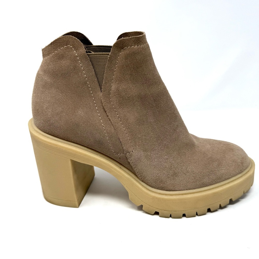 Dolce Vita Cashe H2O Taupe Suede Lug Sole Ankle Platform Boots 8.5 Waterproof - Picture 14 of 16